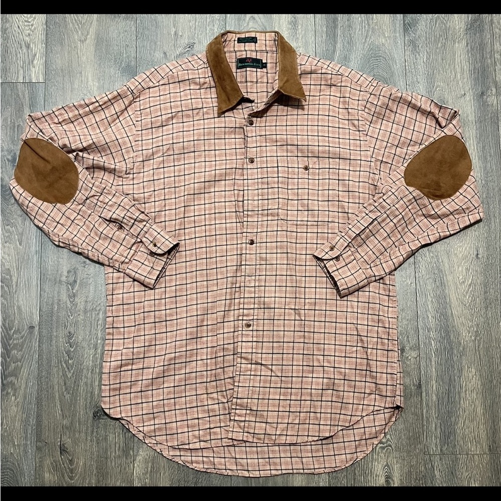 Vintage Abercrombie & Fitch Plaid Leather Trimmed Flannel Shirt